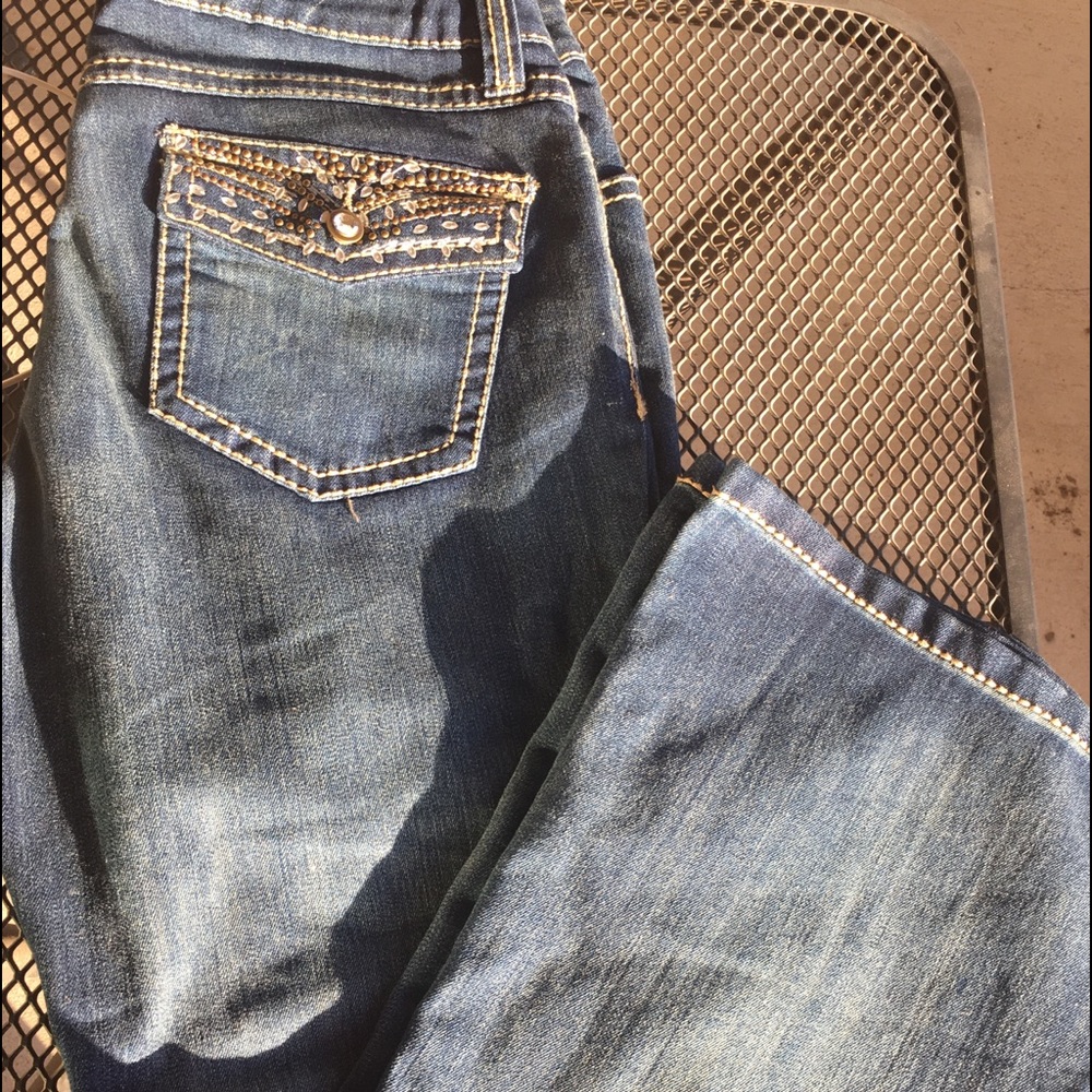 inc curvy fit boot leg jeans